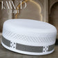 White Jawad Kufi Prayer Cap – Handmade Embroidered Koofi Muslim Namaz Topi