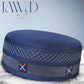 Jawad Blue Embroidered Kufi Islamic Prayer Cap for Men Premium Polyester Fabric