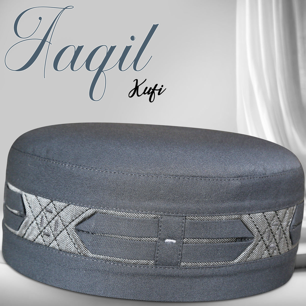 Aaqil Islamic Kufi – Traditional Patterned Muslim Prayer Cap for Men