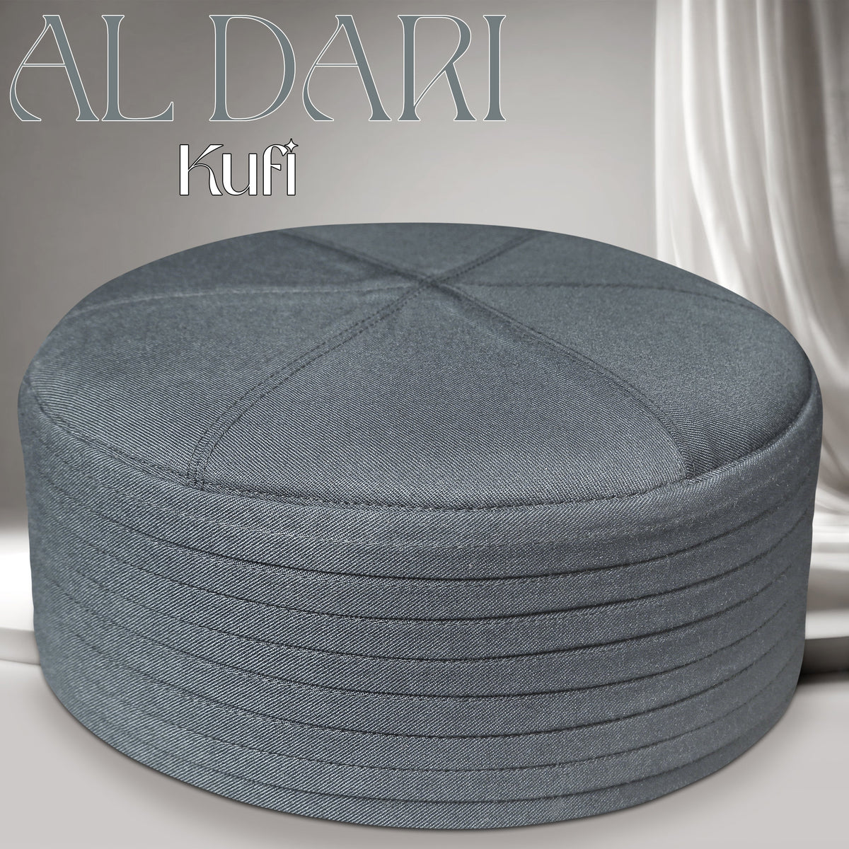 Gray Al Dari Kufi Comfortable Muslim Prayer Hat