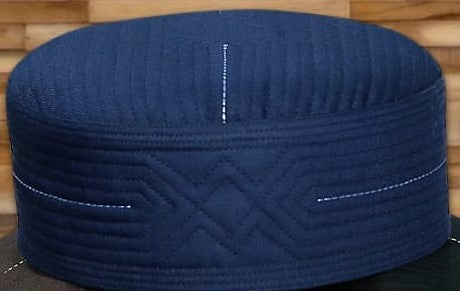 Navy Blue Anas Kufi Elegant Daily Salah Cap