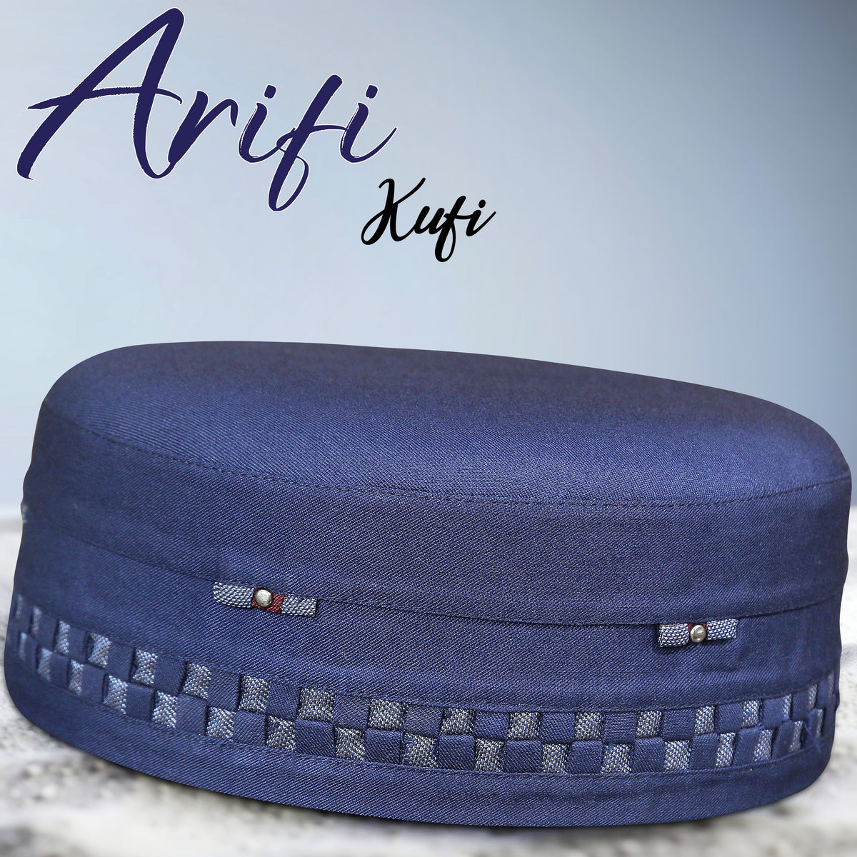 Arifi Patterned Kufi – Soft Polyester Cotton Islamic Prayer Cap for Men