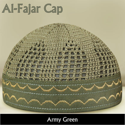 Al-Fajar Premium Knitted Kufi – Poly-Cotton Mesh Islamic Prayer Hat