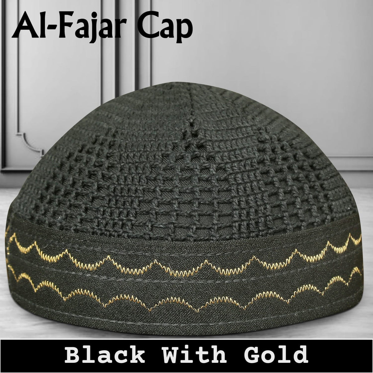 Al-Fajar Premium Knitted Kufi – Poly-Cotton Mesh Islamic Prayer Hat