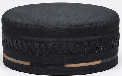 Black Matloob Kufi Premium Islamic Prayer Cap for Men