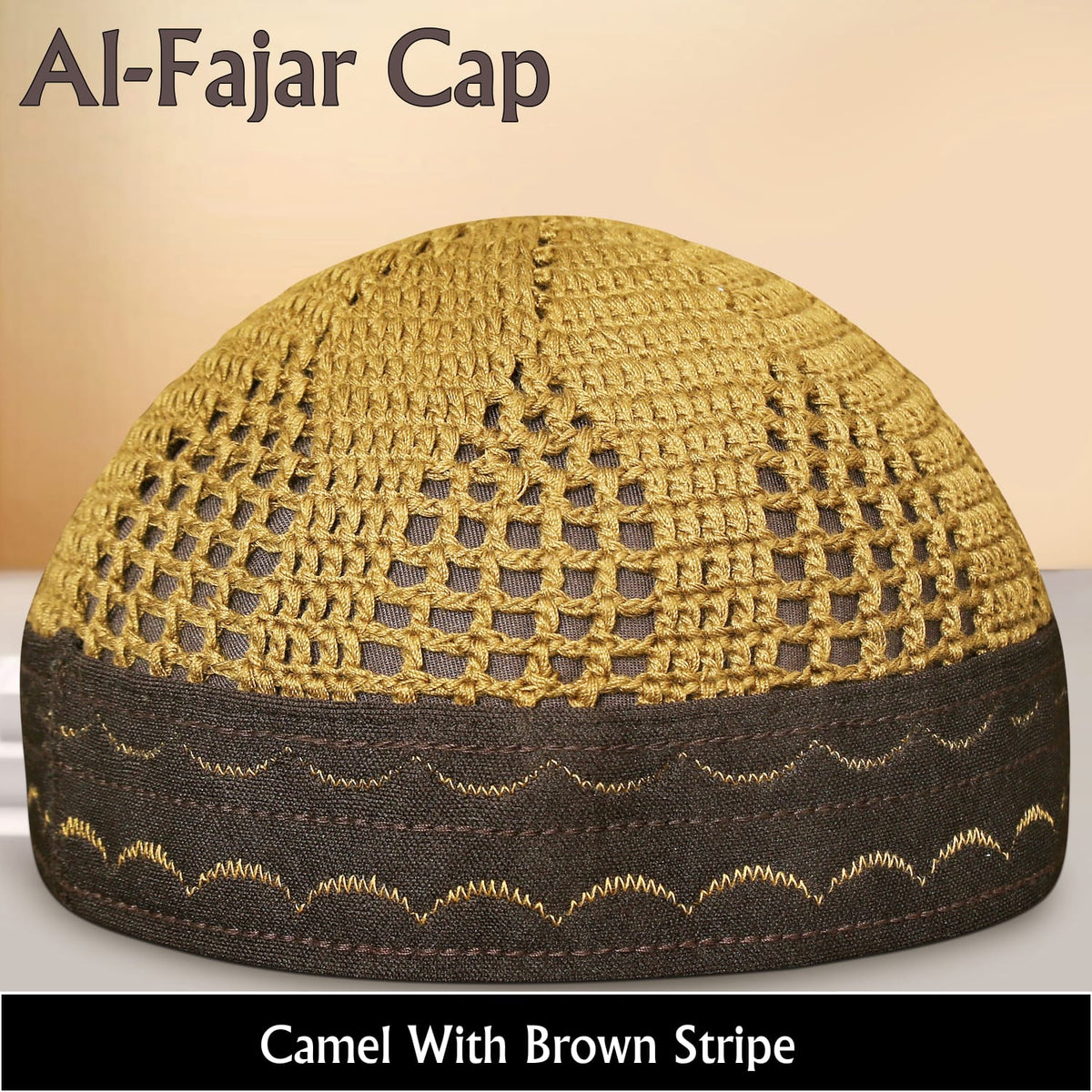 Al-Fajar Premium Knitted Kufi – Poly-Cotton Mesh Islamic Prayer Hat