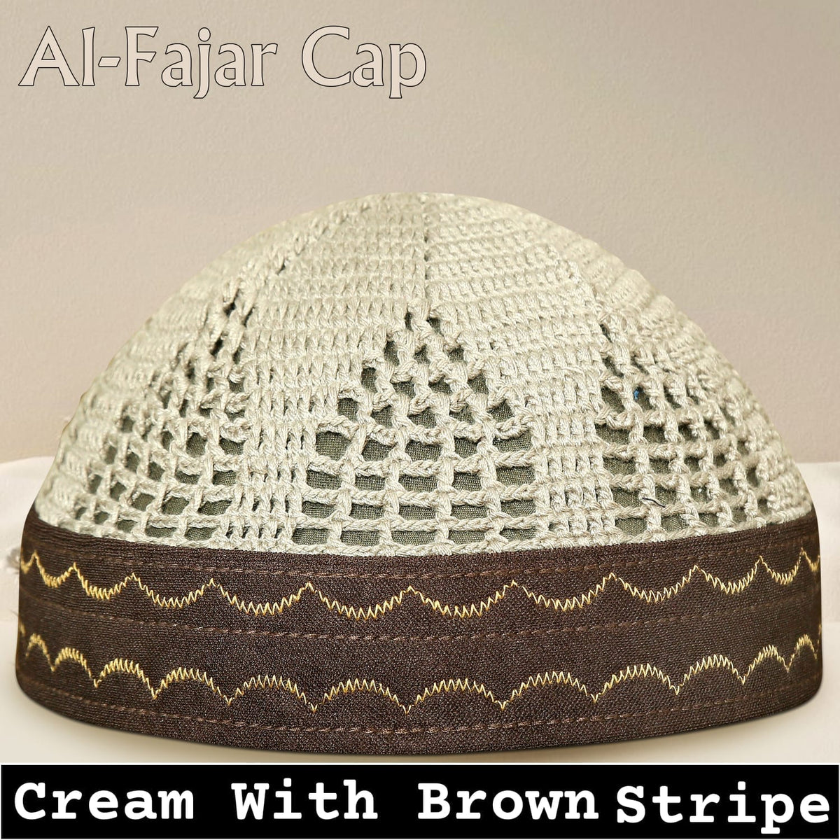 Al-Fajar Premium Knitted Kufi – Poly-Cotton Mesh Islamic Prayer Hat