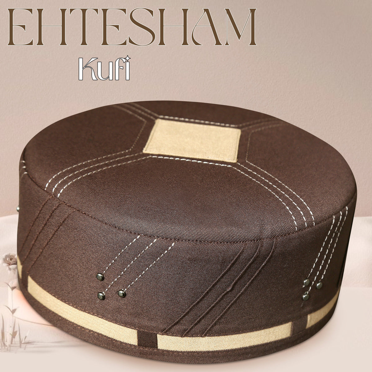 Brown Ehtesham Kufi Premium Handmade Islamic Cap