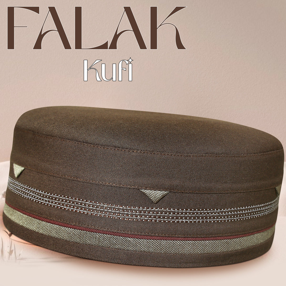 Brown Falak Kufi Premium Islamic Prayer Cap for Men