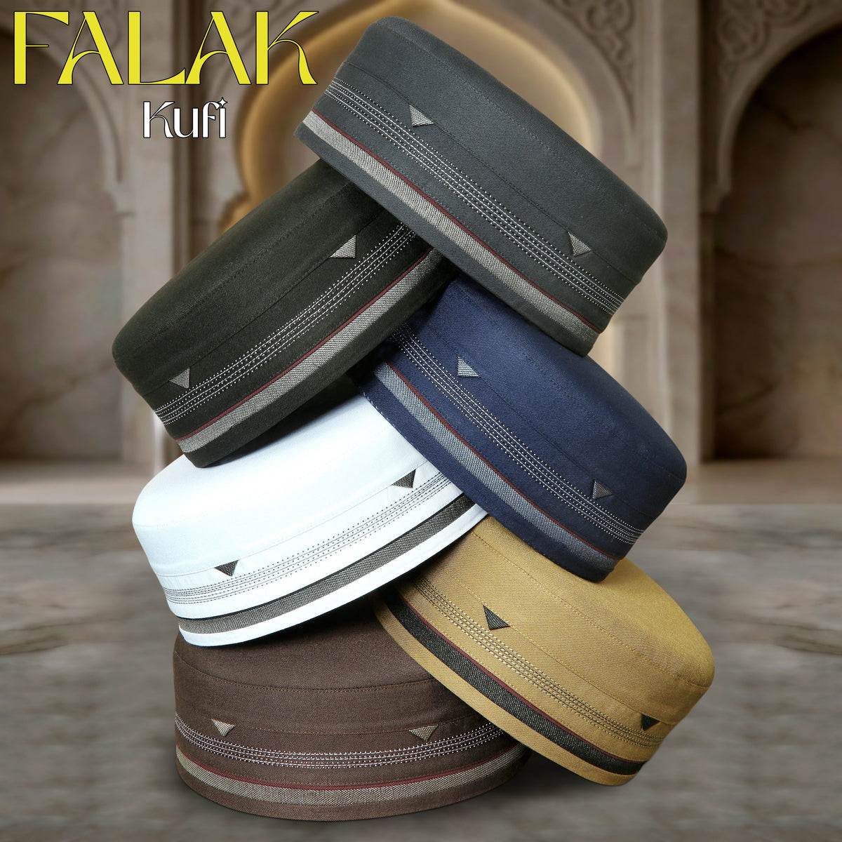Falak Kufi Premium Islamic Prayer Cap for Men All Colors