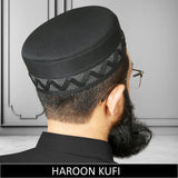 Black Haroon Kufi for Men in Premium Cotton Fabric  Classic Muslim Namaz Topi