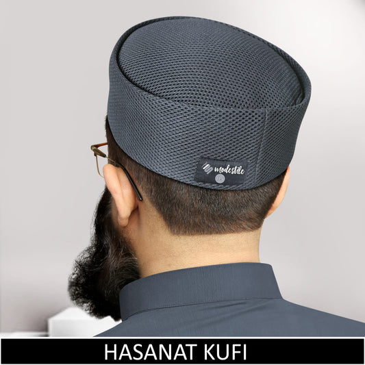 Hasanat Mesh Fabric Kufi For Prayer Uses Namaz Topi In Premium Modest Design