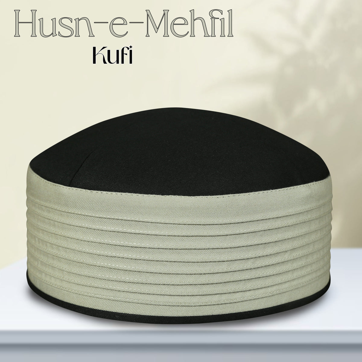 Fawn & Black Husn-e-Mehfil Elegant Muslim Prayer Cap