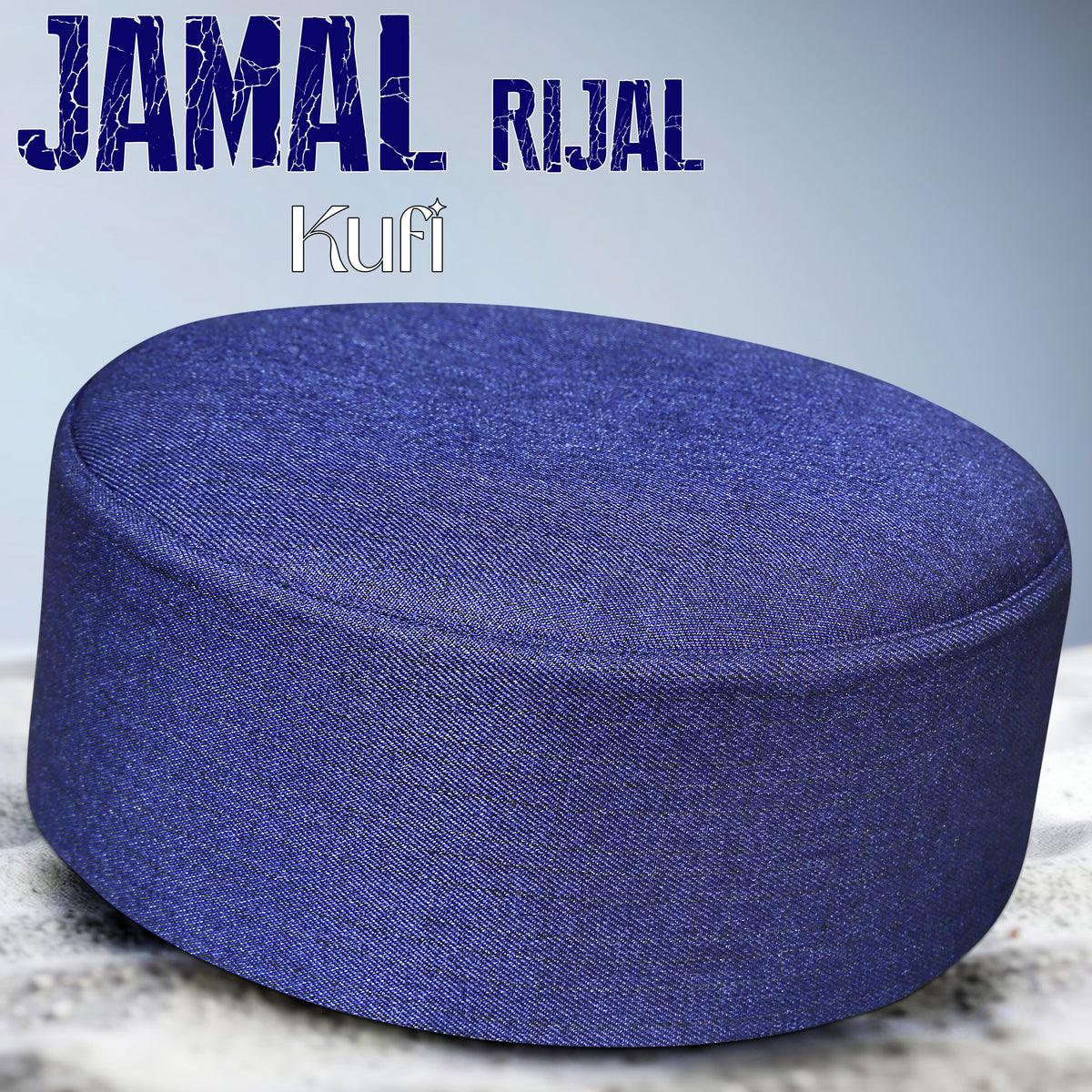 Navy Blue Jamal Rijal Kufi Stylish Daily Salah Cap
