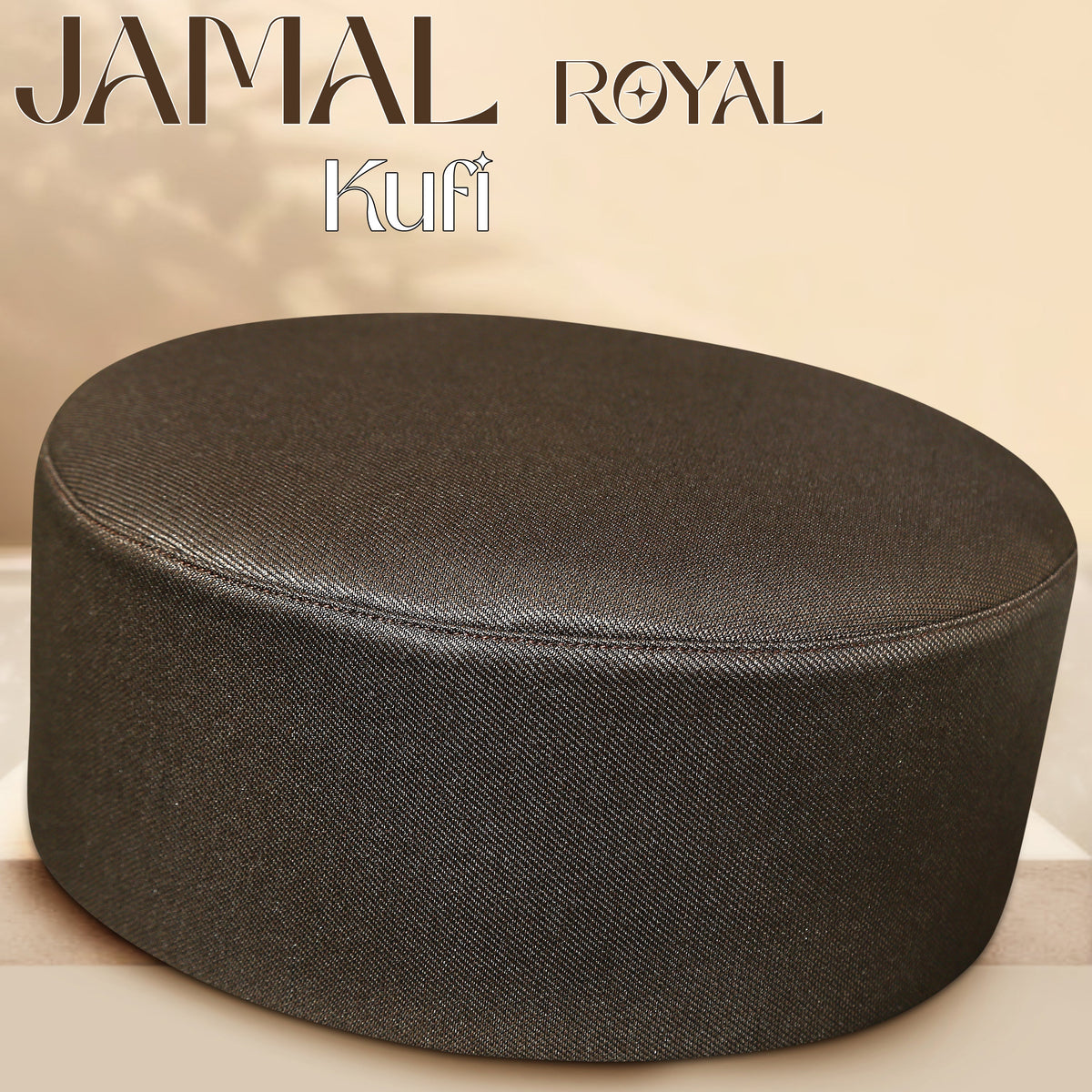 Brown Jamal Royal Kufi with Elegant Textured Finish