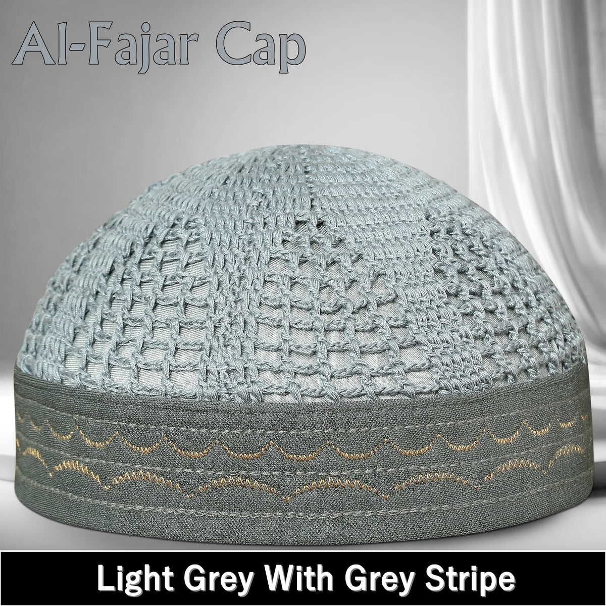 Al-Fajar Premium Knitted Kufi – Poly-Cotton Mesh Islamic Prayer Hat