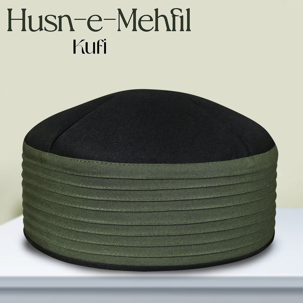 Green & Black Husn-e-Mehfil Traditional Prayer Kufi