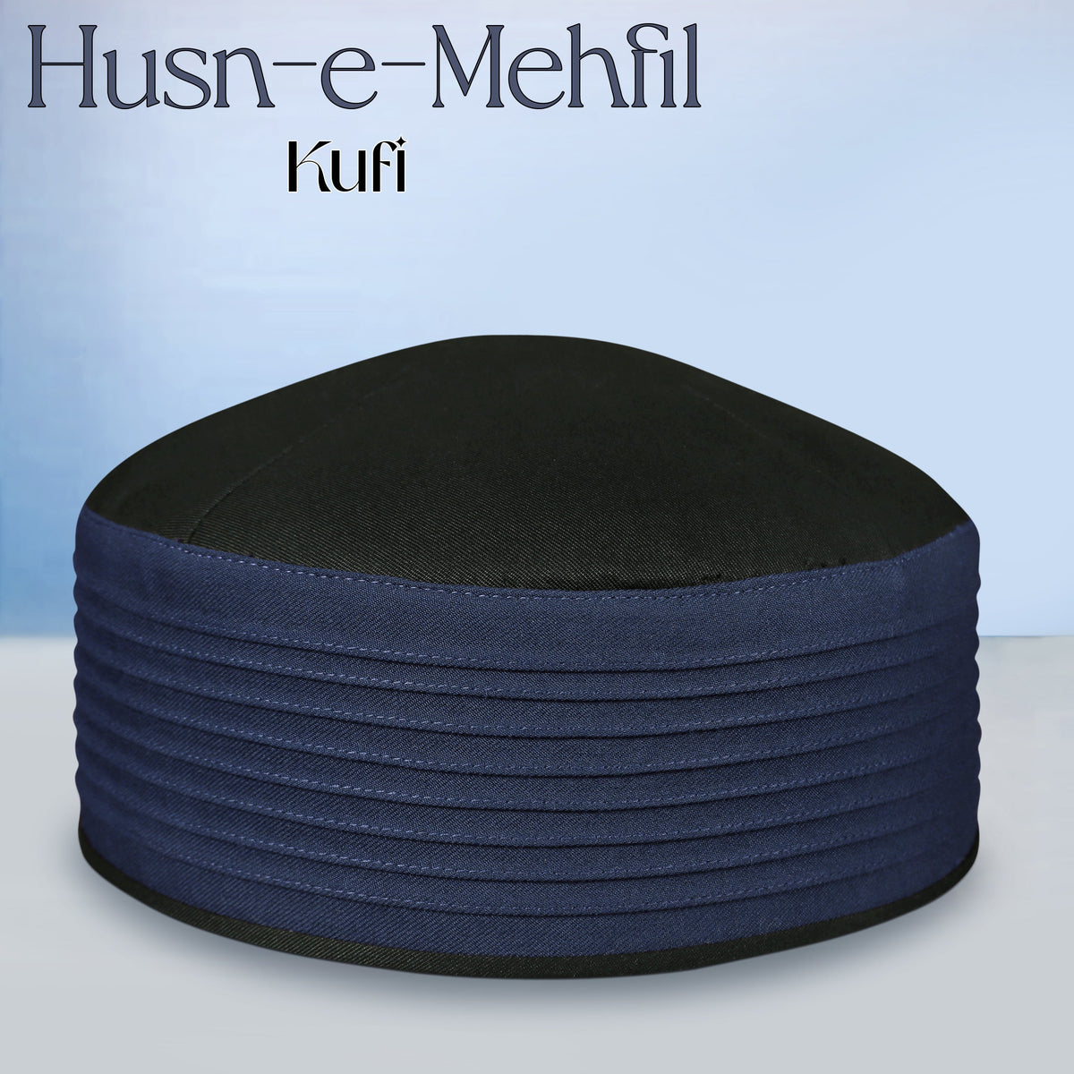 Blue & Black Husn-e-Mehfil Modern Muslim Kufi Hat