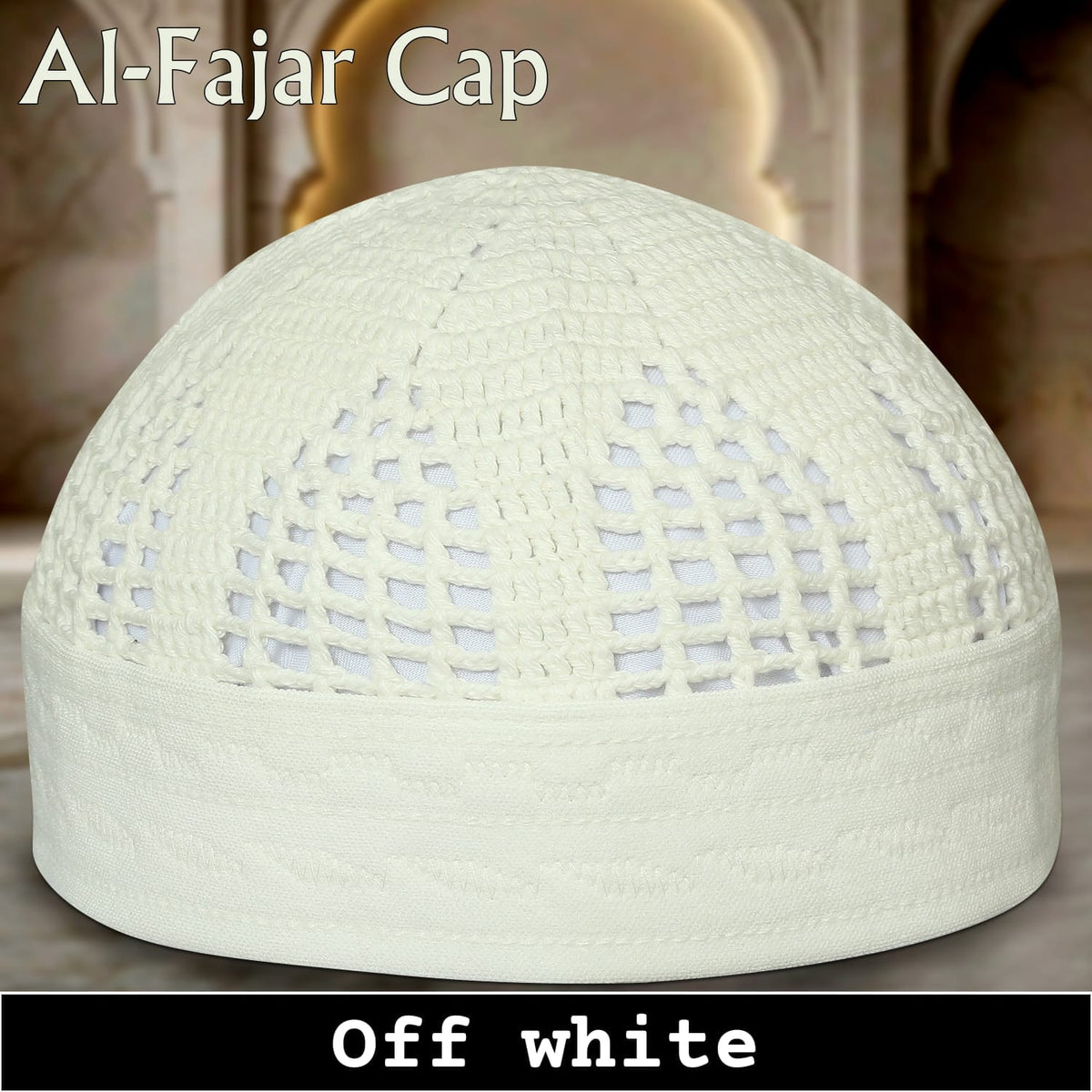 Al-Fajar Premium Knitted Kufi – Poly-Cotton Mesh Islamic Prayer Hat