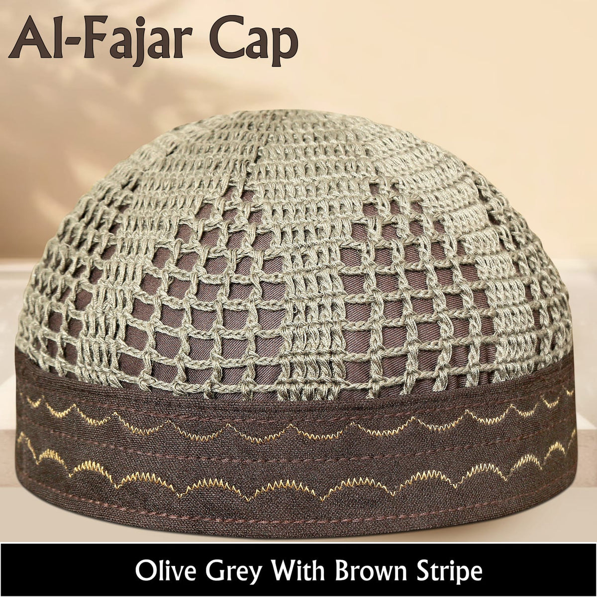 Al-Fajar Premium Knitted Kufi – Poly-Cotton Mesh Islamic Prayer Hat