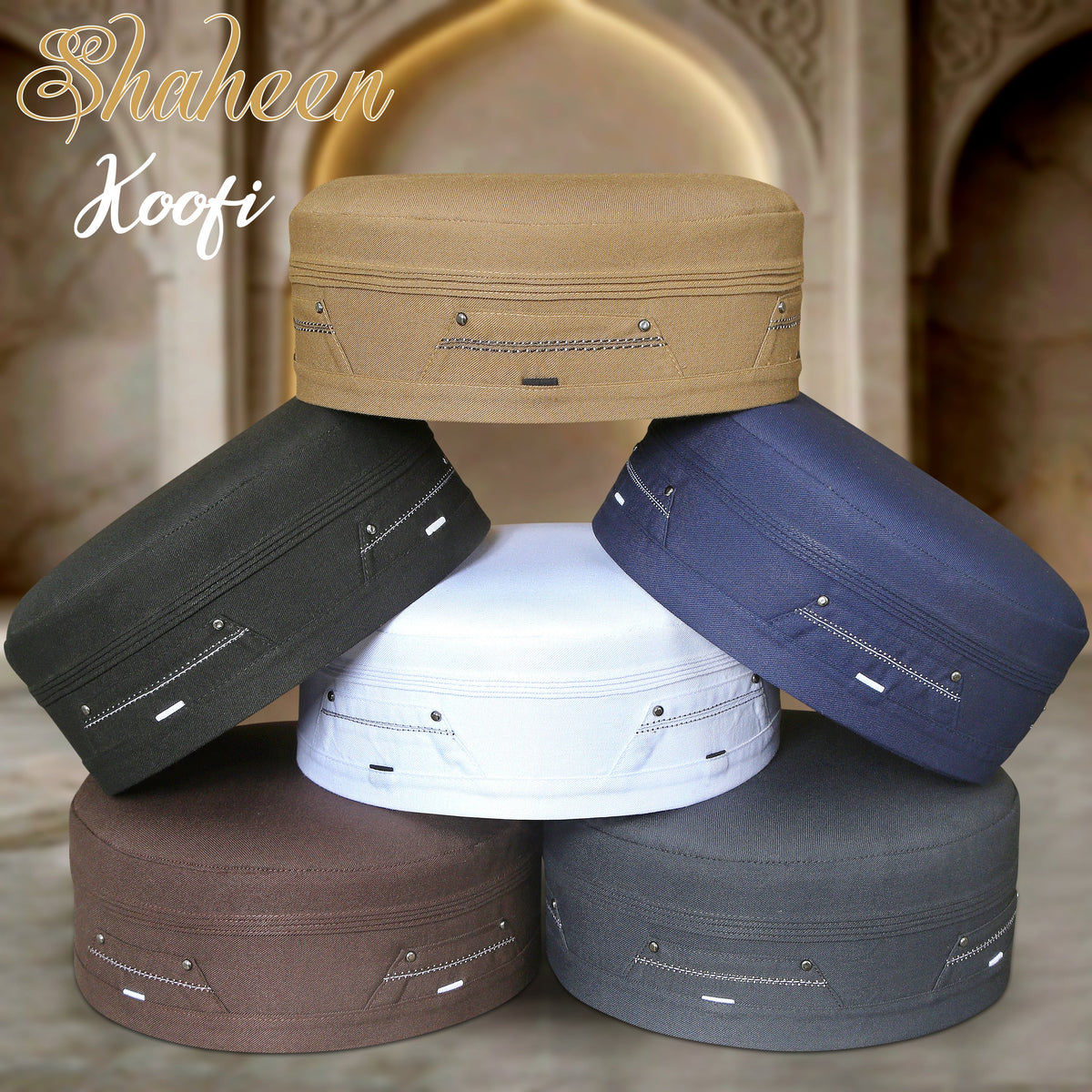 Shaheen Kufi Cap – Comfortable & Elegant Islamic Prayer Cap for Men