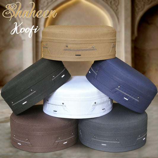 Shaheen Kufi Cap – Comfortable & Elegant Islamic Prayer Cap for Men