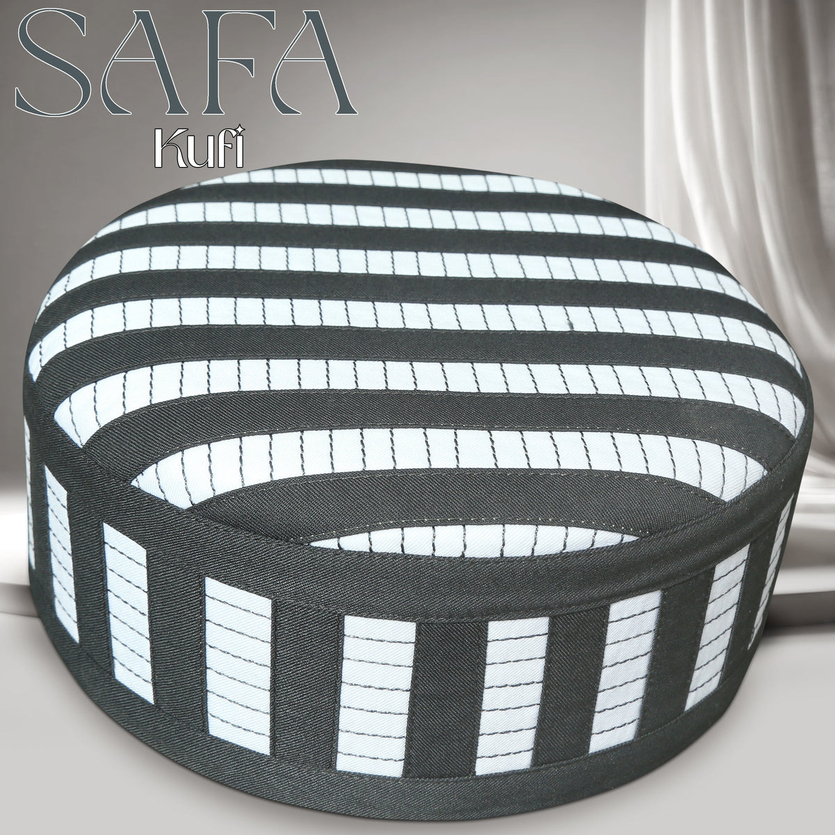 Gray Safa Kufi Elegant Polyester Cotton Kufi Hat