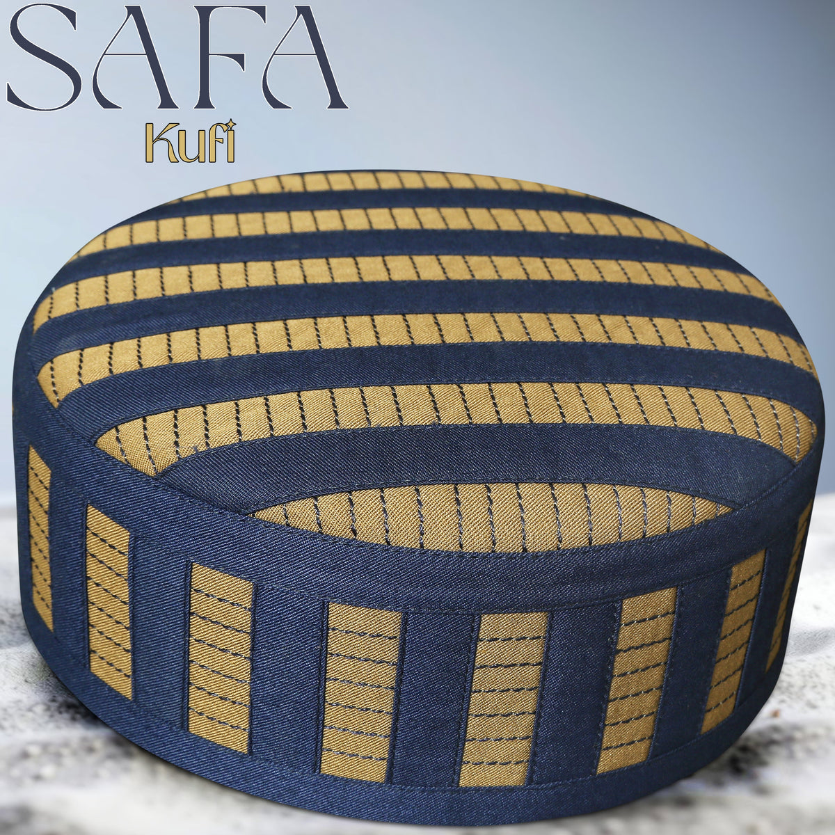 Navy Blue Safa Kufi Premium Salah Prayer Cap