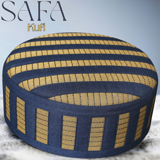 Navy Blue Safa Kufi Premium Salah Prayer Cap