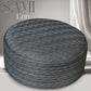 Grey Sami Hard Kufi Refined Prayer Cap with Leaf Pattern