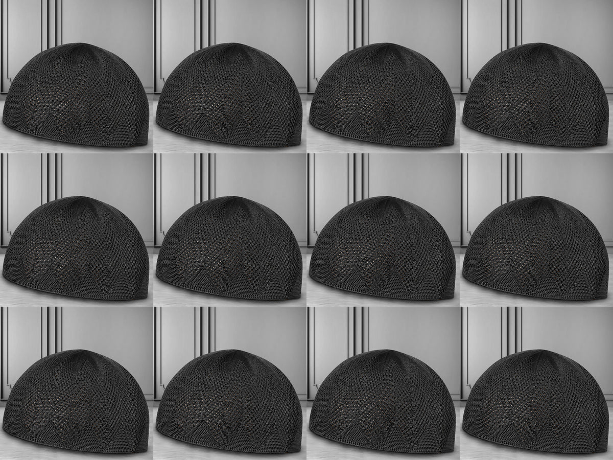 Turkey Knitted Kufi Cap (Pack of 12) – Premium Lightweight Turkish Style Islamic Cap