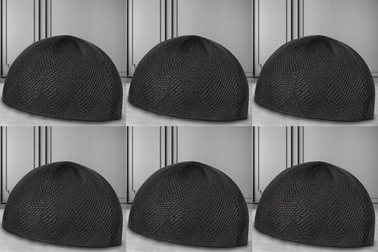 Turkey Knitted Kufi Cap (Pack of 6) – Premium Lightweight Turkish Style Islamic Cap