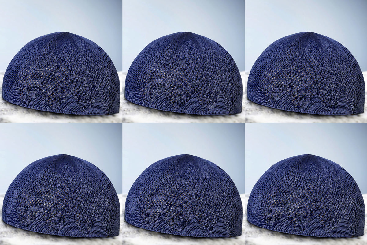 Turkey Knitted Kufi Cap (Pack of 6) – Premium Lightweight Turkish Style Islamic Cap