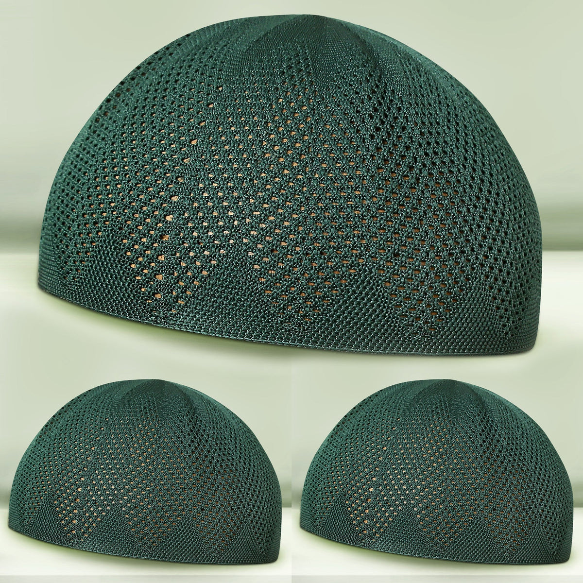 Turkey Knitted Kufi Cap (Pack of 3) – Premium Lightweight Turkish Style Islamic Cap