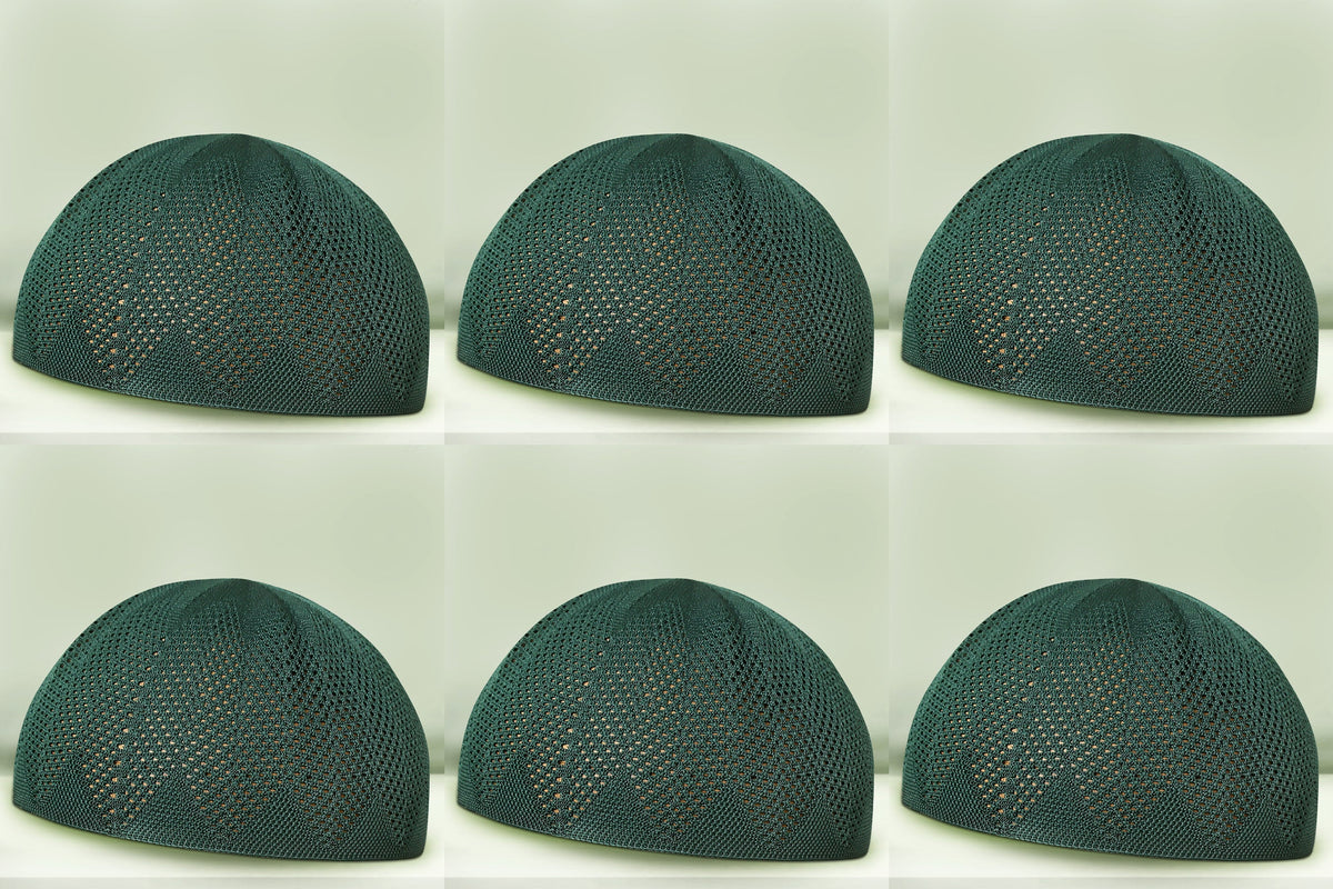 Turkey Knitted Kufi Cap (Pack of 6) – Premium Lightweight Turkish Style Islamic Cap