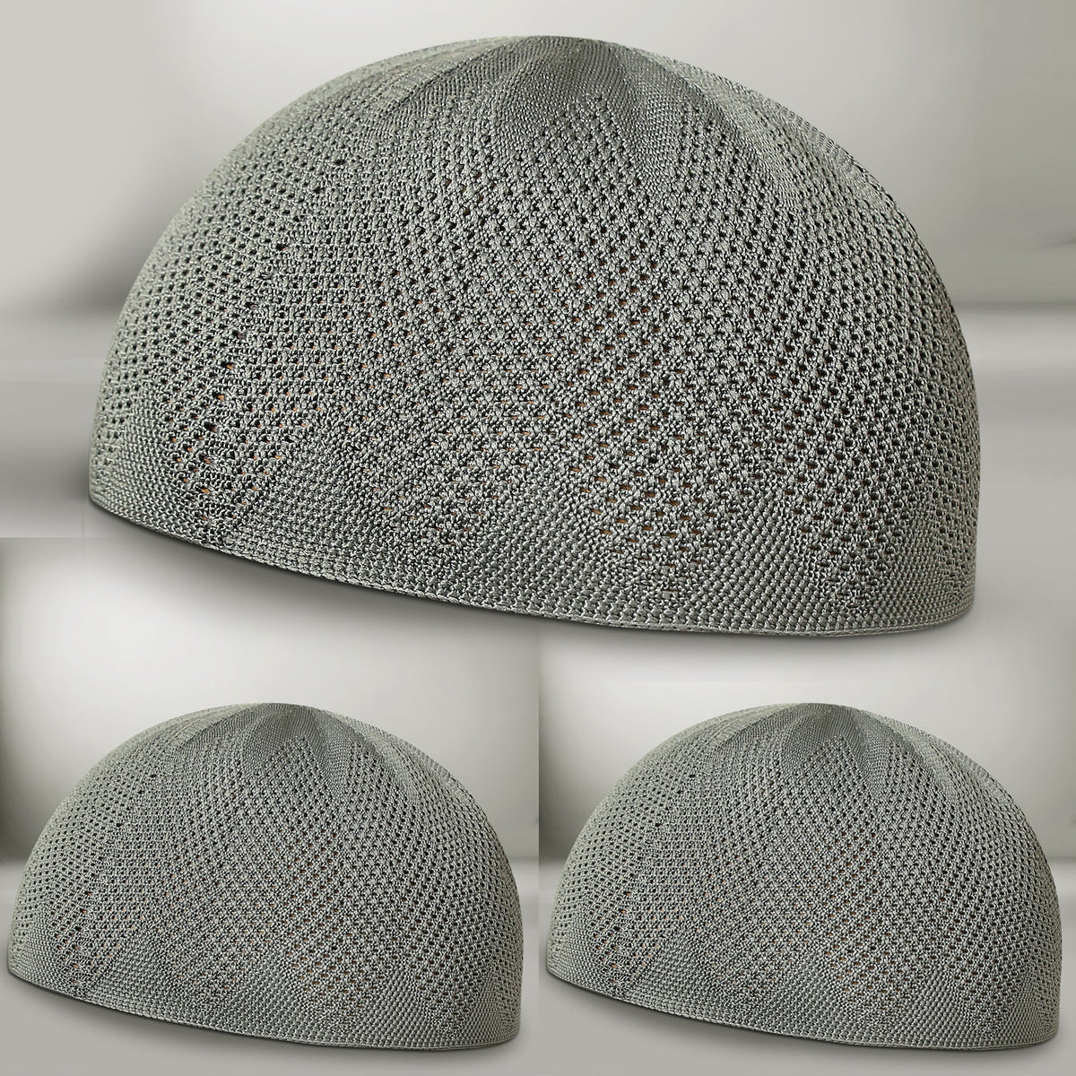 Turkey Knitted Kufi Cap (Pack of 3) – Premium Lightweight Turkish Style Islamic Cap