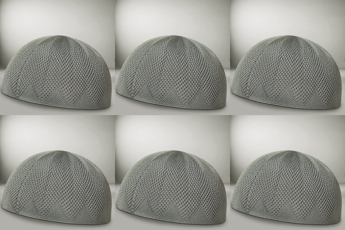 Turkey Knitted Kufi Cap (Pack of 6) – Premium Lightweight Turkish Style Islamic Cap