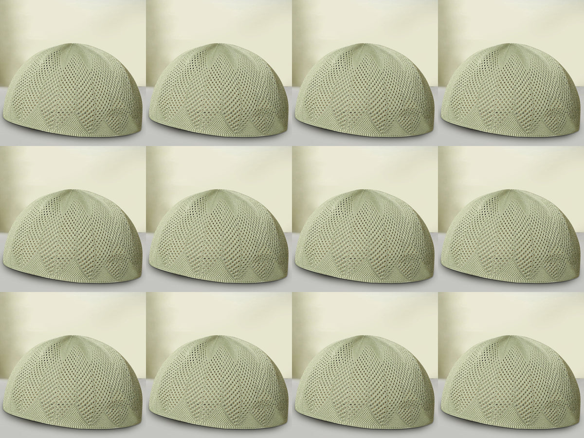 Turkey Knitted Kufi Cap (Pack of 12) – Premium Lightweight Turkish Style Islamic Cap