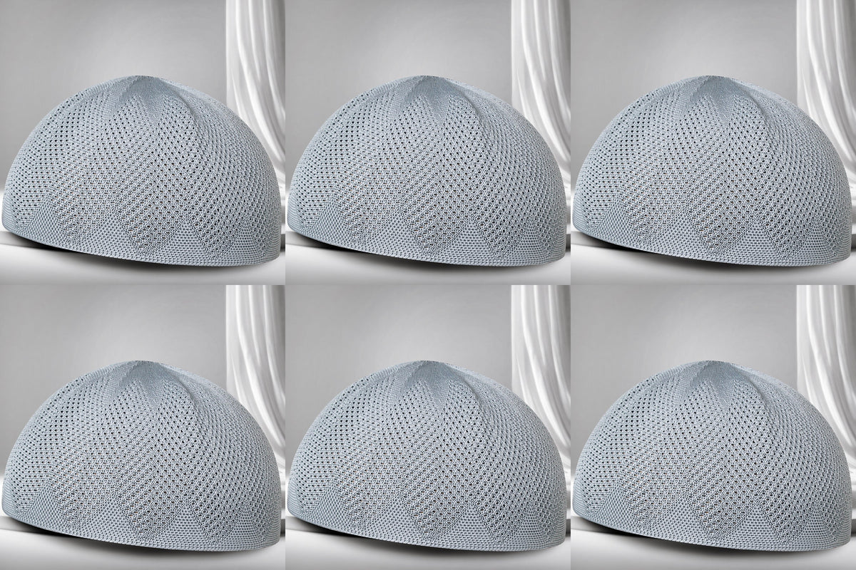 Turkey Knitted Kufi Cap (Pack of 6) – Premium Lightweight Turkish Style Islamic Cap