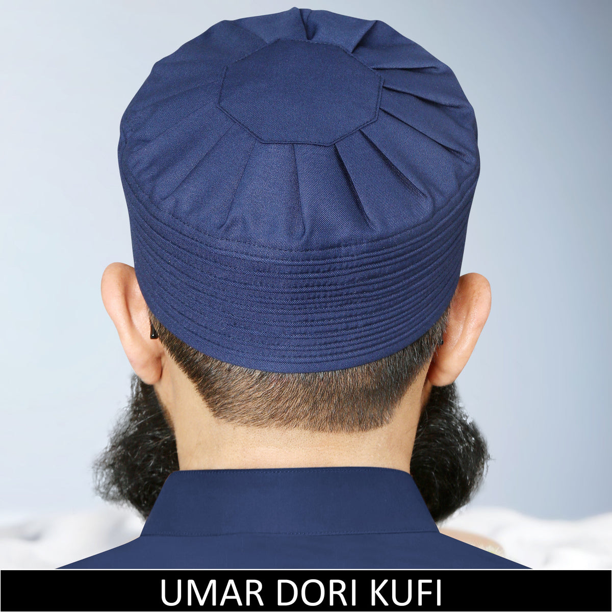 Umar Dori Kufi Cap Premium Islamic Prayer Cap for Men Blue Namaz Topi
