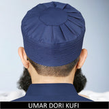 Umar Dori Kufi Cap Premium Islamic Prayer Cap for Men Blue Namaz Topi