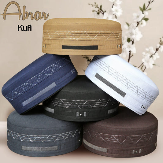 Abrar Kufi Cap – Muslim Prayer Cap for Men for Everyday Wear