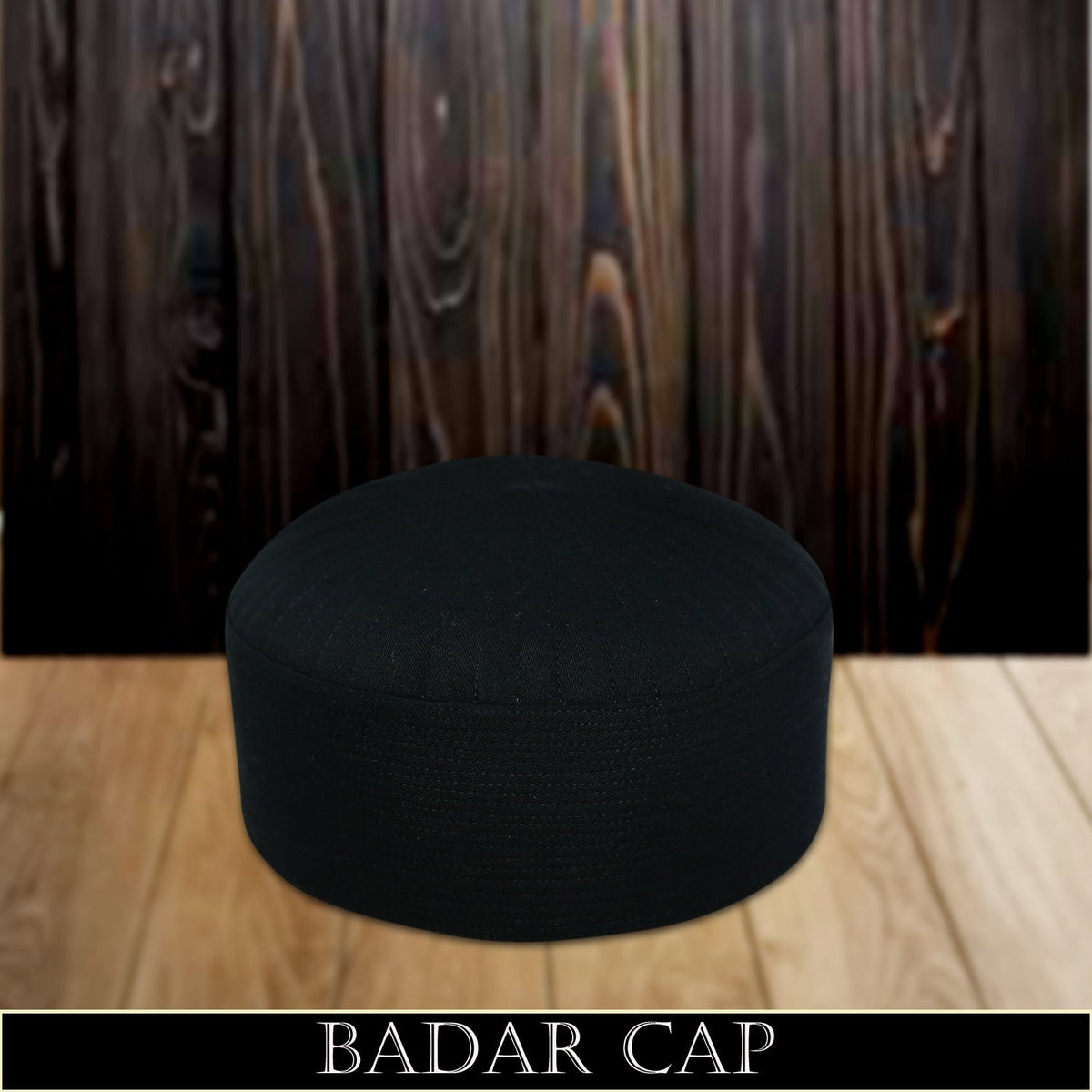 Black Badar Kufi Premium Islamic Prayer Cap for Men