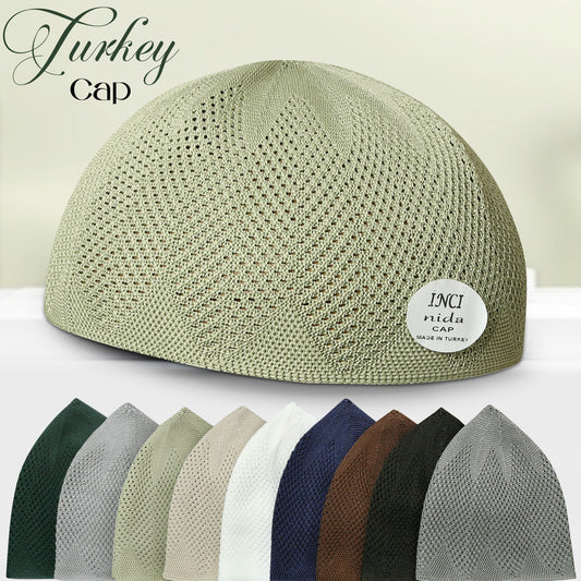 Turkey Knitted Kufi Cap (Pack of 3) – Premium Lightweight Turkish Style Islamic Cap