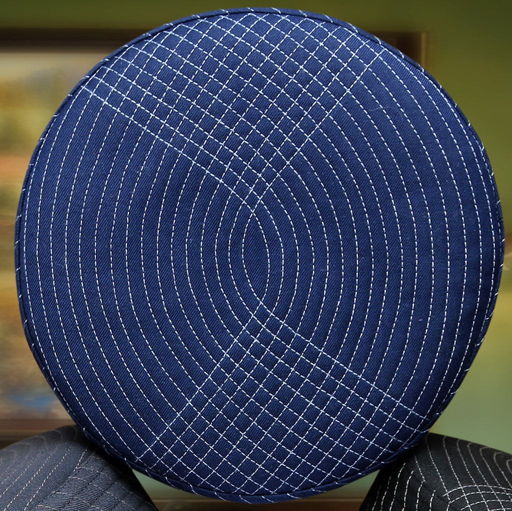 Navy Blue Isbagh Kufi Elegant Daily Salah Cap