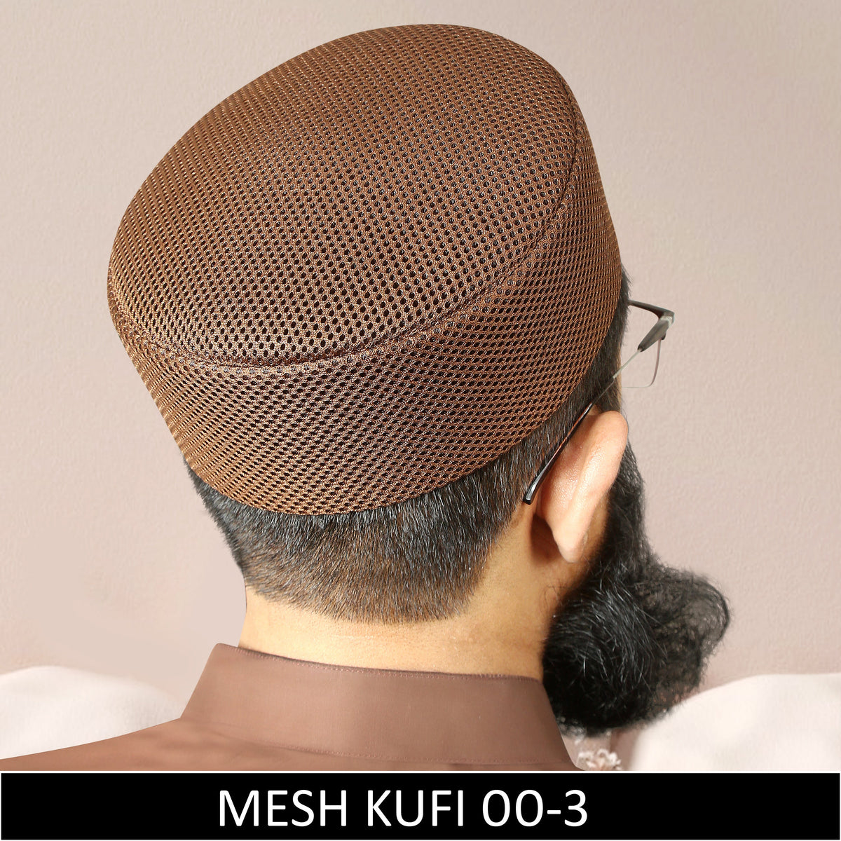 Buy Brown Mesh Kufi 00-3 Online in Pakistan Premium Islamic Prayer Cap for Men